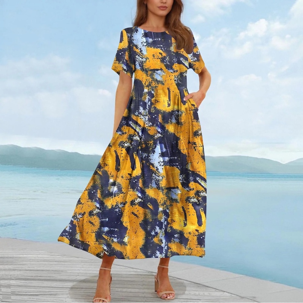 Abstract Print Maxi Dress. Amazon